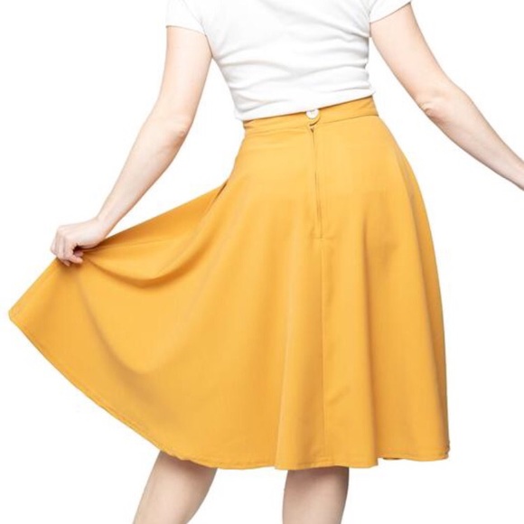 High Waist Skirt Retro Pinup Rockabilly Modcloth - Picture 2 of 3